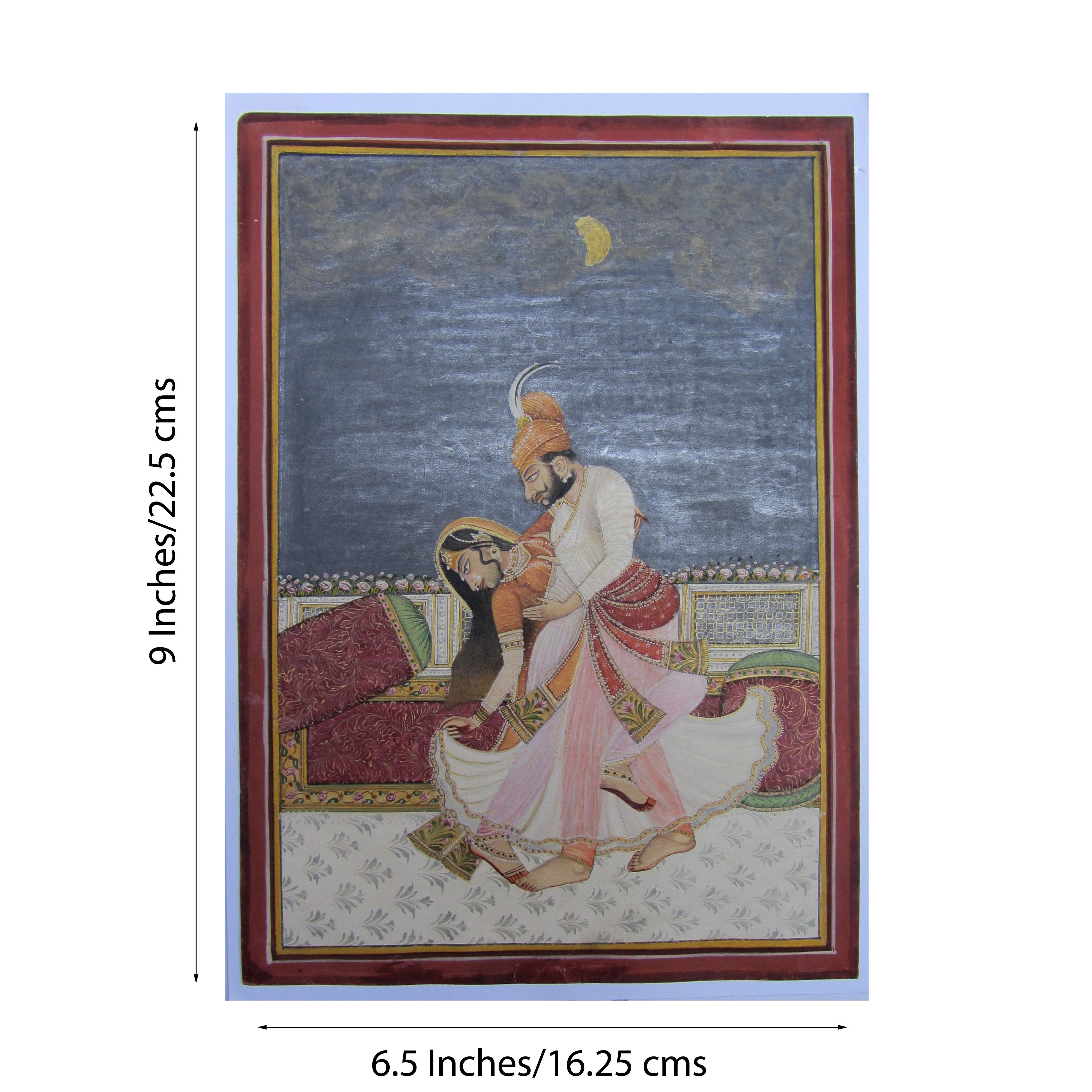 Royal Couple Romancing Original Art Paper Painting Kafalo