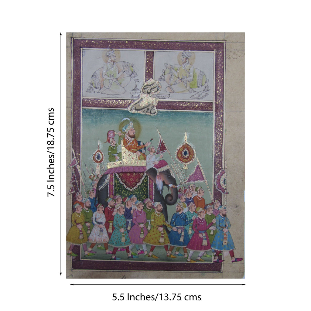 Mughal Royal Troop Original Art Paper Painting Kafalo