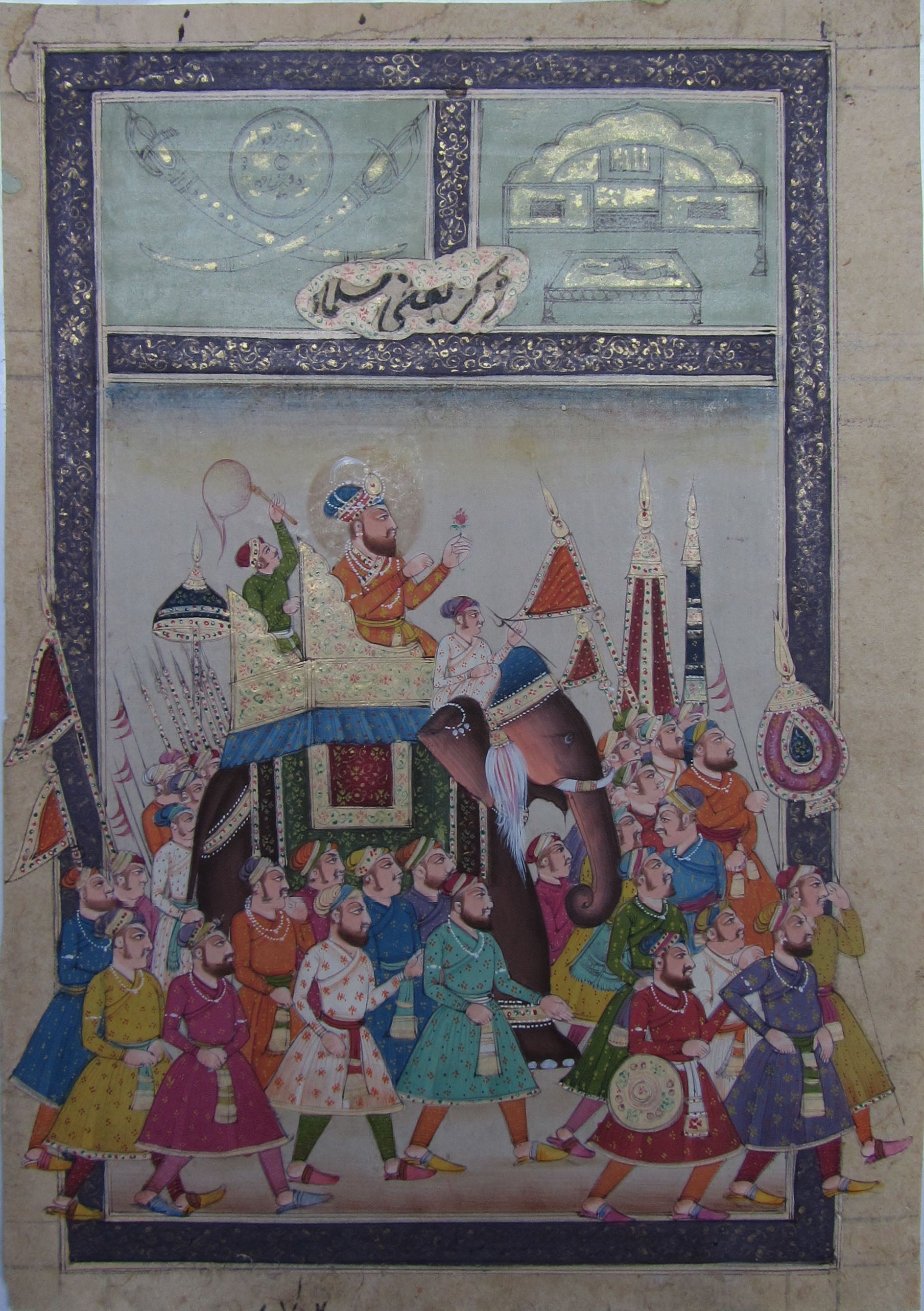 Royal Procession Original Art Paper Painting Kafalo