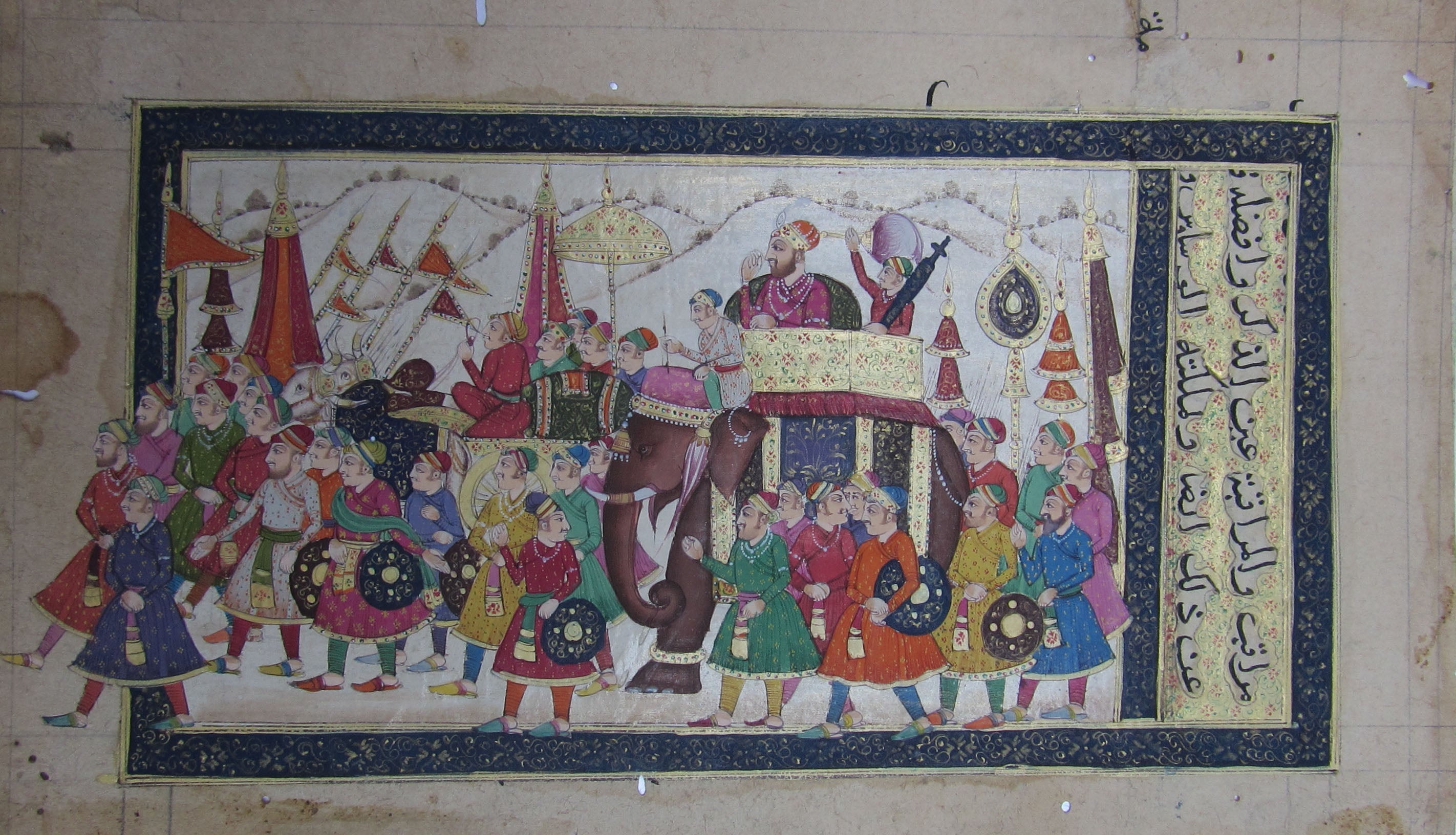 Royal Mughal Troop Original Art Paper Painting Kafalo