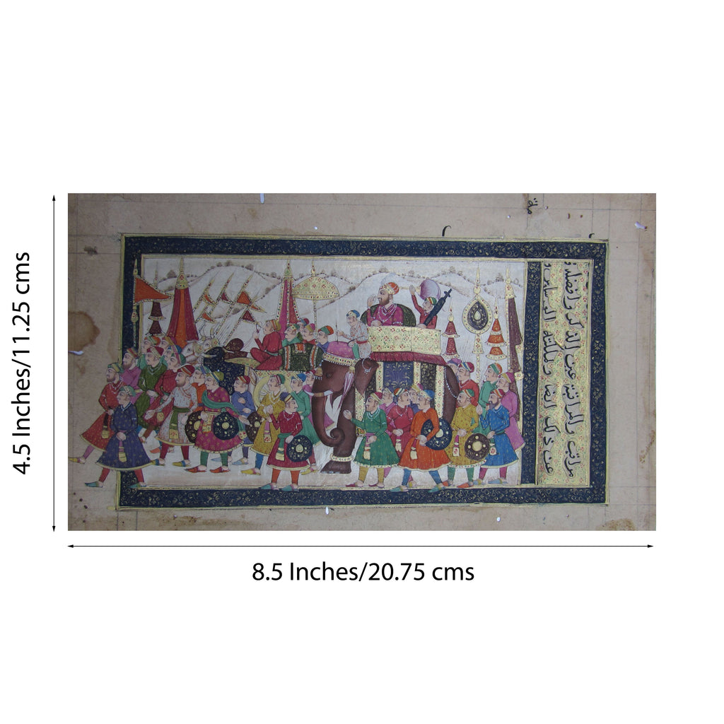 Royal Mughal Troop Original Art Paper Painting Kafalo