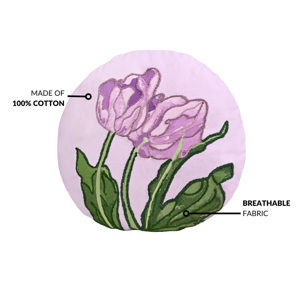 Embroidered Lilac Petal Cushion Cover 40cm Nestasia