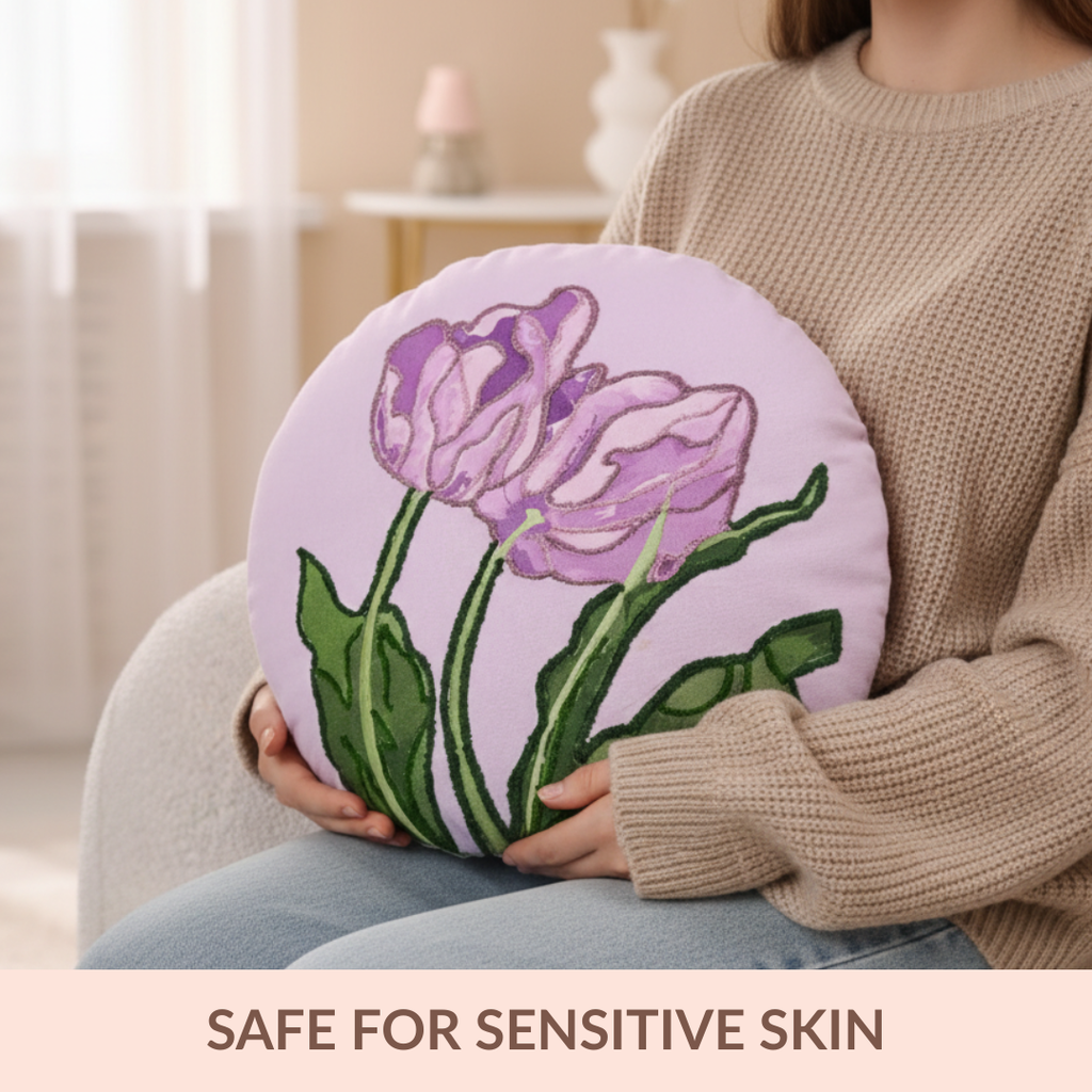 Embroidered Lilac Petal Cushion Cover 40cm Nestasia