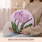 Embroidered Lilac Petal Cushion Cover 40cm Nestasia
