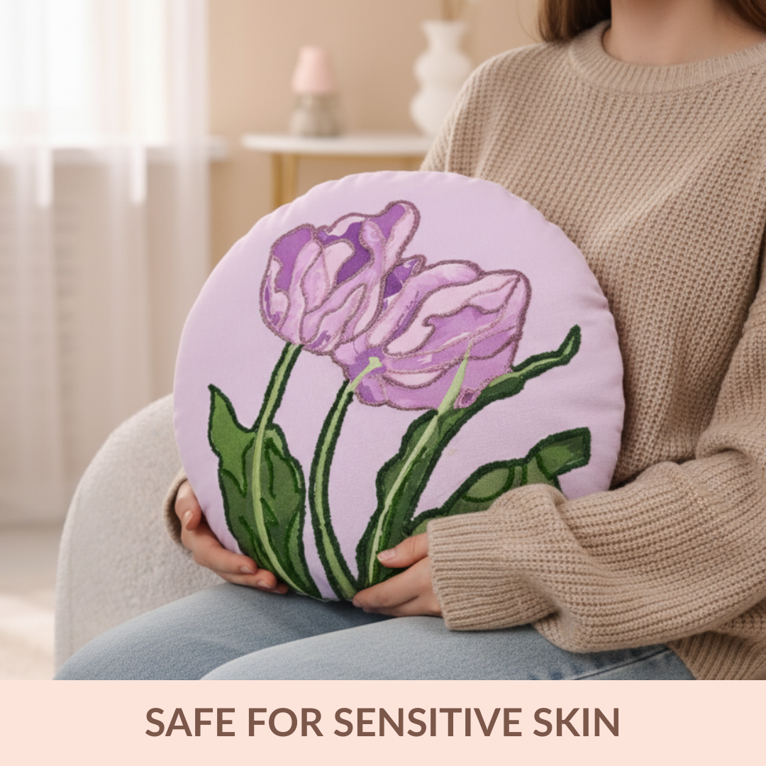 Embroidered Lilac Petal Cushion Cover 40cm Nestasia