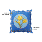 Bloom Era Blue Courtyard Cotton Cushion Cover 43x43cm Nestasia