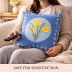 Bloom Era Blue Courtyard Cotton Cushion Cover 43x43cm Nestasia