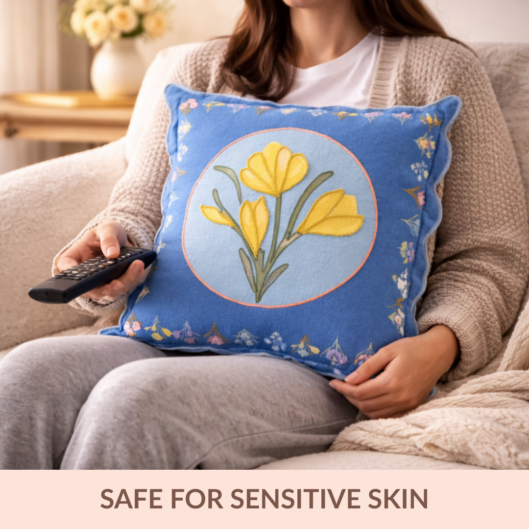 Bloom Era Blue Courtyard Cotton Cushion Cover 43x43cm Nestasia