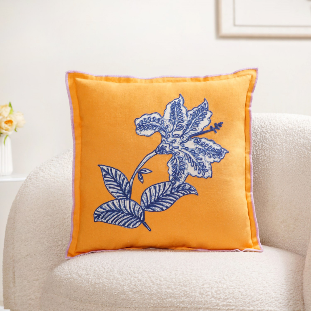 Bloom Era Petal Sketch Cotton Cushion Cover 43x43cm Nestasia