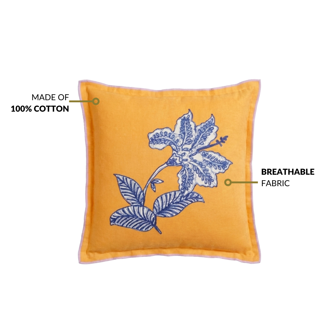 Bloom Era Petal Sketch Cotton Cushion Cover 43x43cm Nestasia
