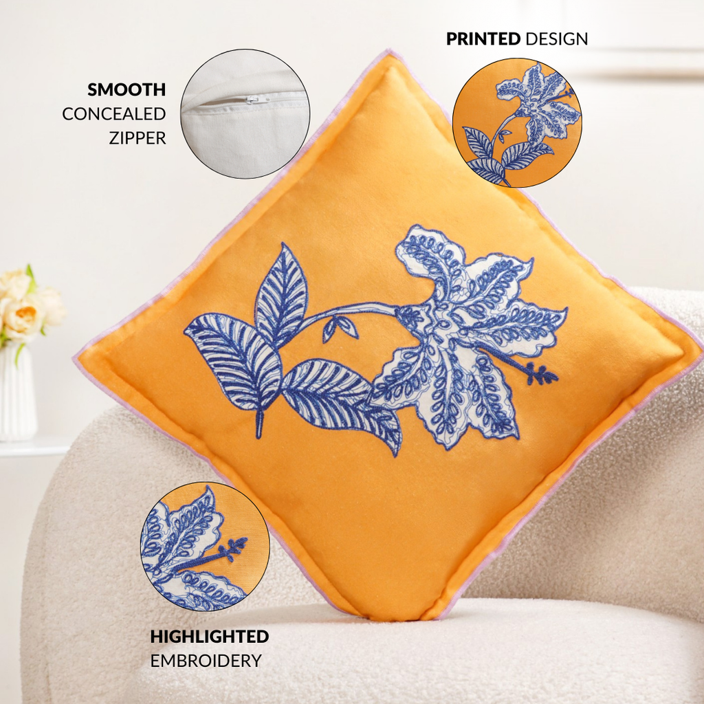 Bloom Era Petal Sketch Cotton Cushion Cover 43x43cm Nestasia