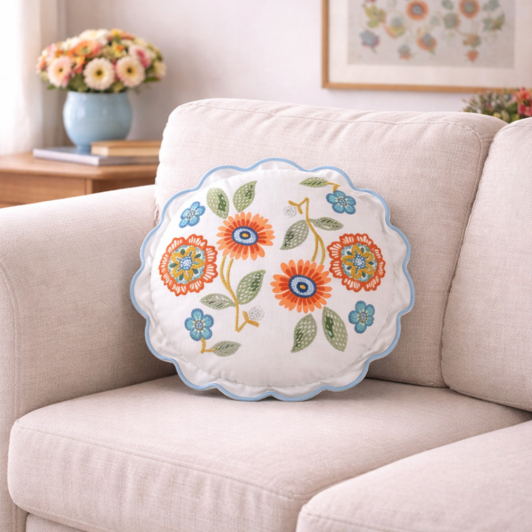 Bloom Era Artisanal Highlight Cotton Cushion Cover 46cm Nestasia