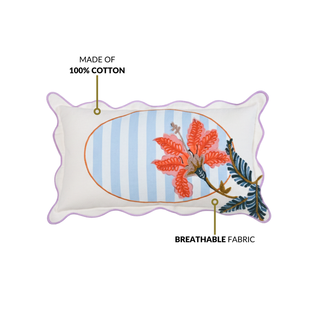 Bloom Era Hibiscus Cotton Cushion Cover 50x30cm Nestasia