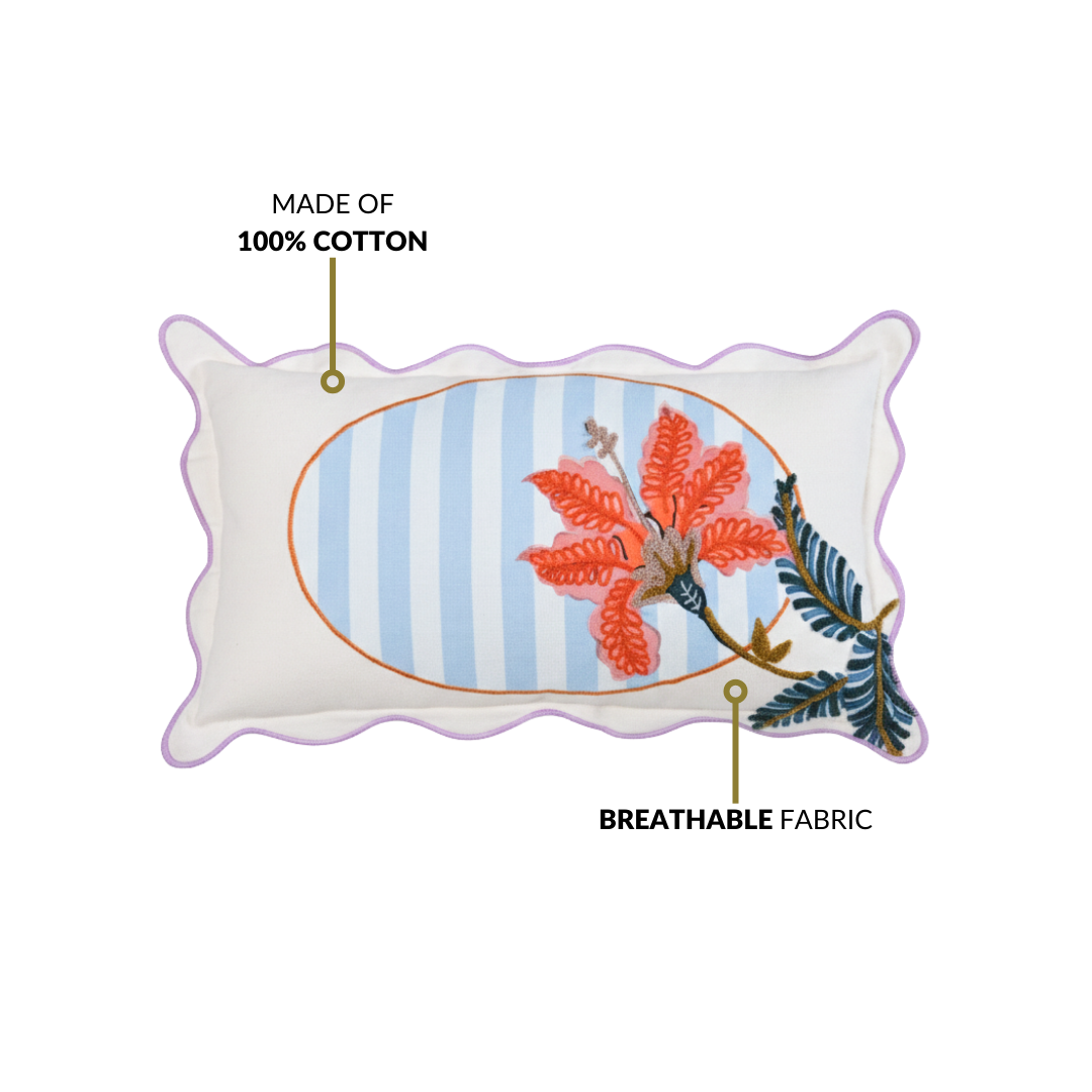 Bloom Era Hibiscus Cotton Cushion Cover 50x30cm Nestasia