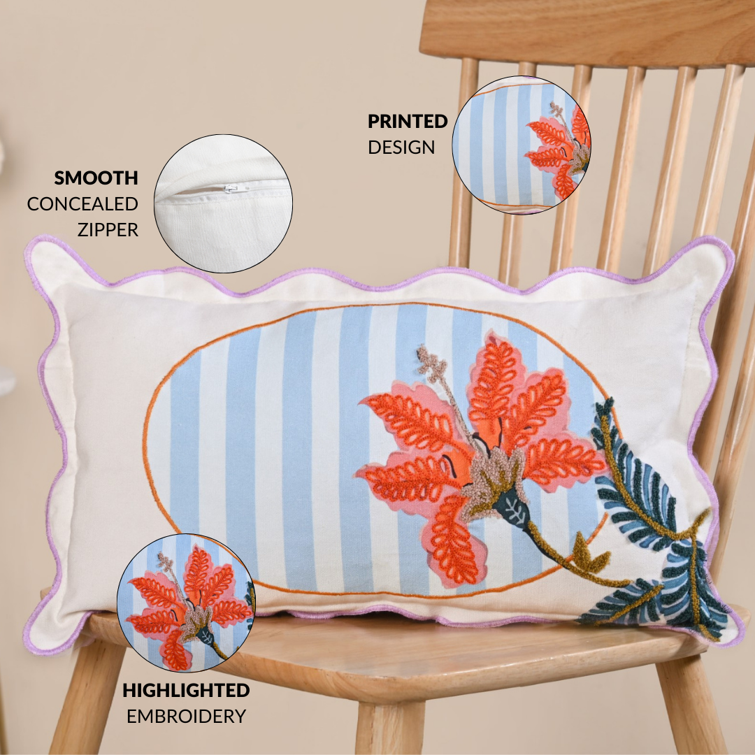 Bloom Era Hibiscus Cotton Cushion Cover 50x30cm Nestasia