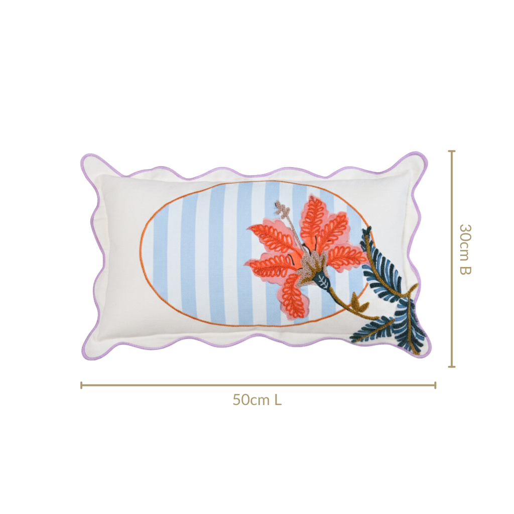 Bloom Era Hibiscus Cotton Cushion Cover 50x30cm Nestasia