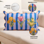 Bloom Era Striped Cotton Cushion Cover 50x30cm Nestasia