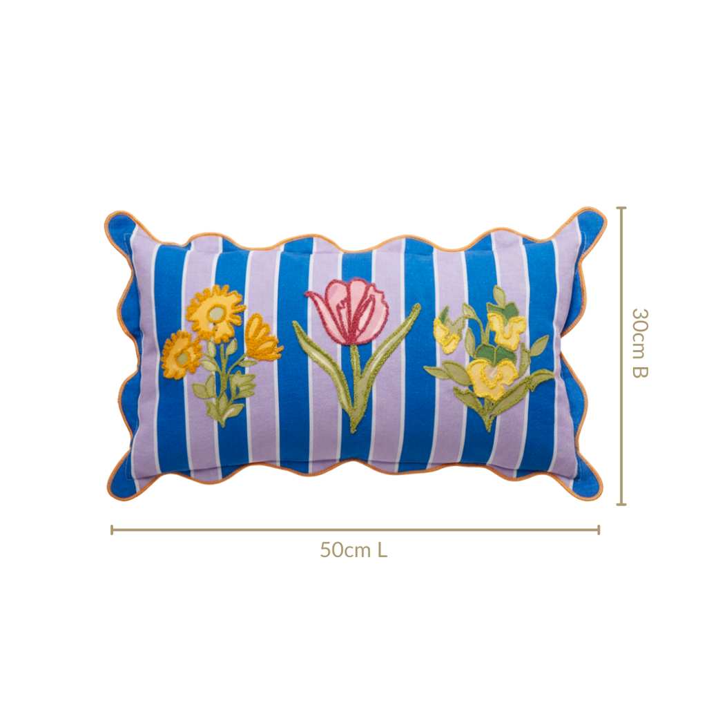 Bloom Era Striped Cotton Cushion Cover 50x30cm Nestasia