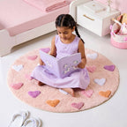 All Hearts Soft Girl Round Rug 100cm Nestasia