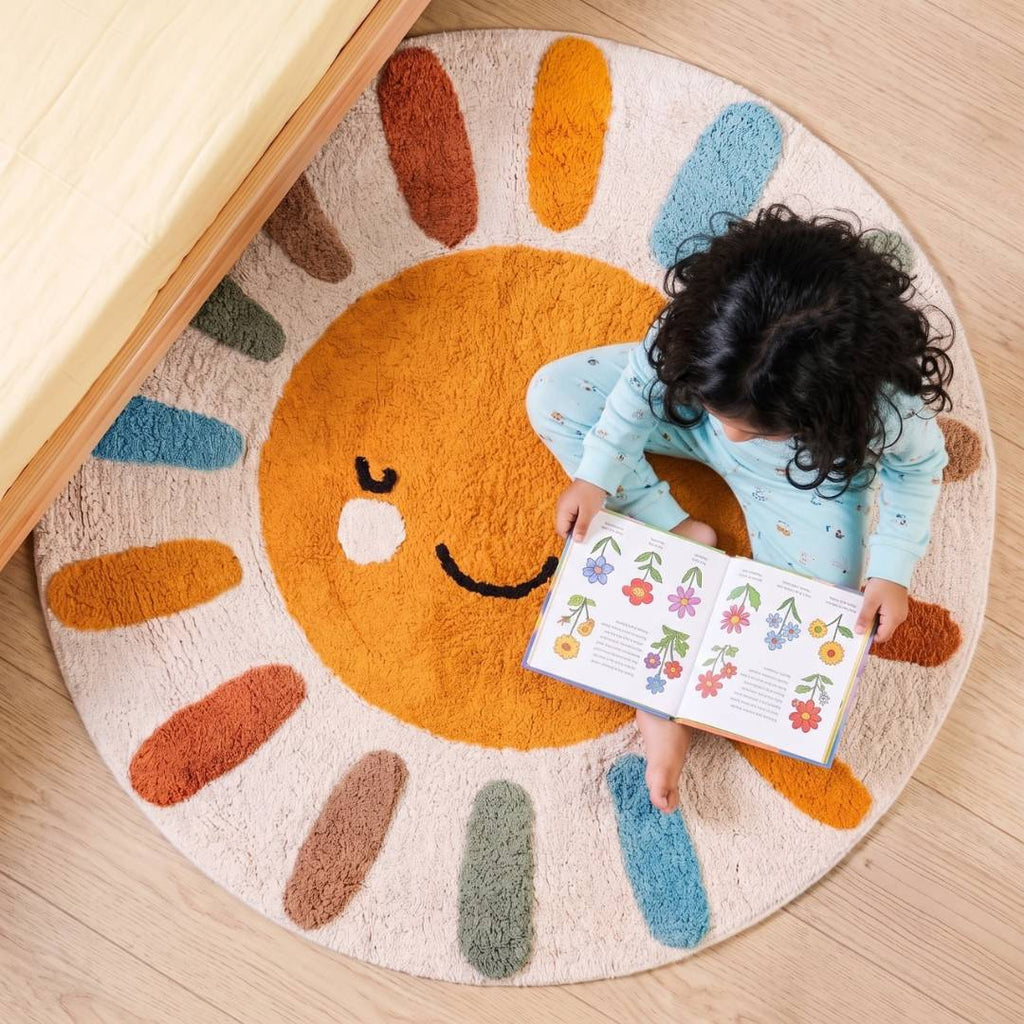 Sunshine Smile Natural Cotton Kids Rug 100cm Nestasia