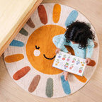 Sunshine Smile Natural Cotton Kids Rug 100cm Nestasia