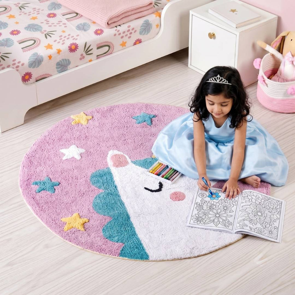 Unicorn Round Floor Mat 100cm Nestasia