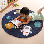 Little Astronaut Tufted Kids Space Rug 100cm Nestasia
