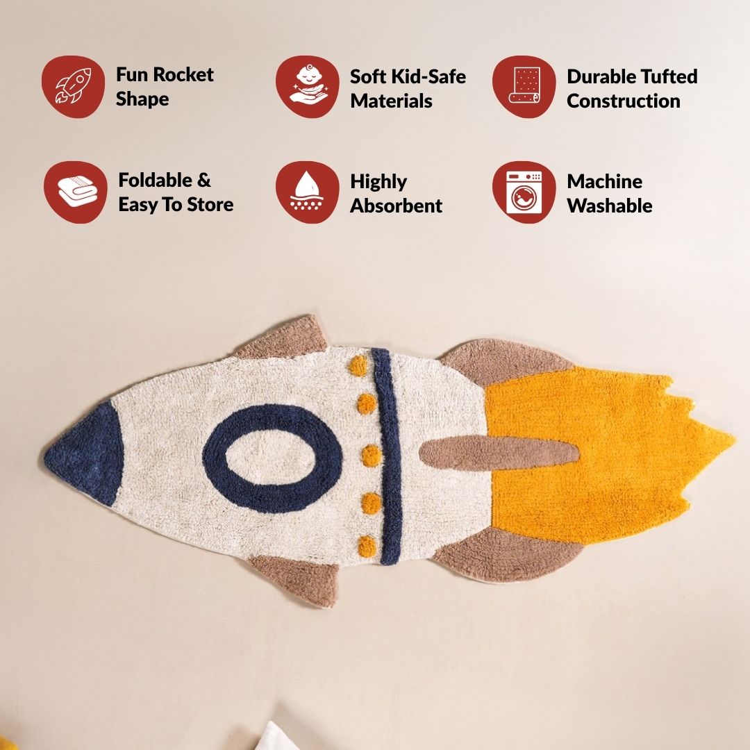 Rocket Tufted Kids Rug 110x45cm Nestasia