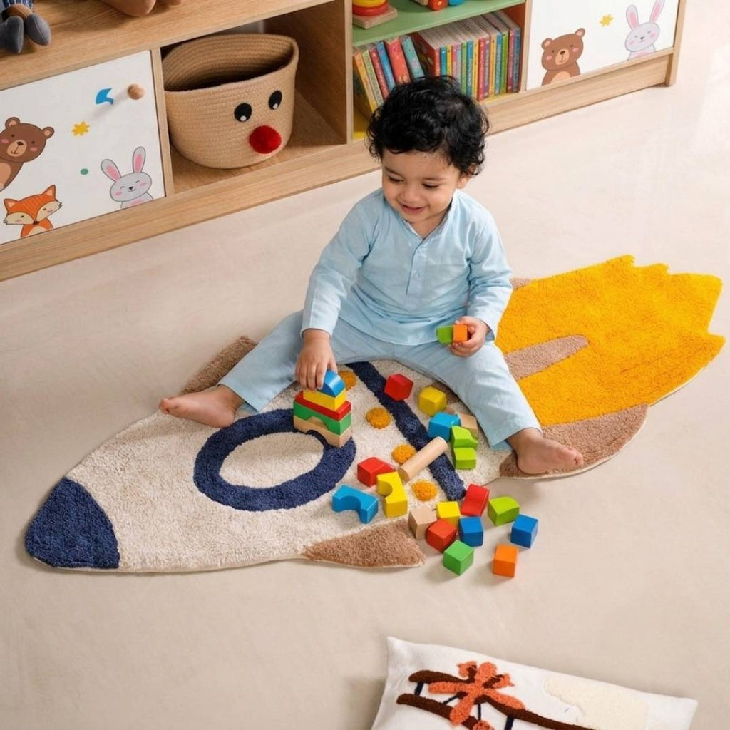 Rocket Tufted Kids Rug 110x45cm Nestasia