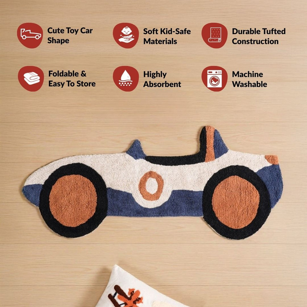 Sports Car Tufted Kids Rug 110x46cm Nestasia