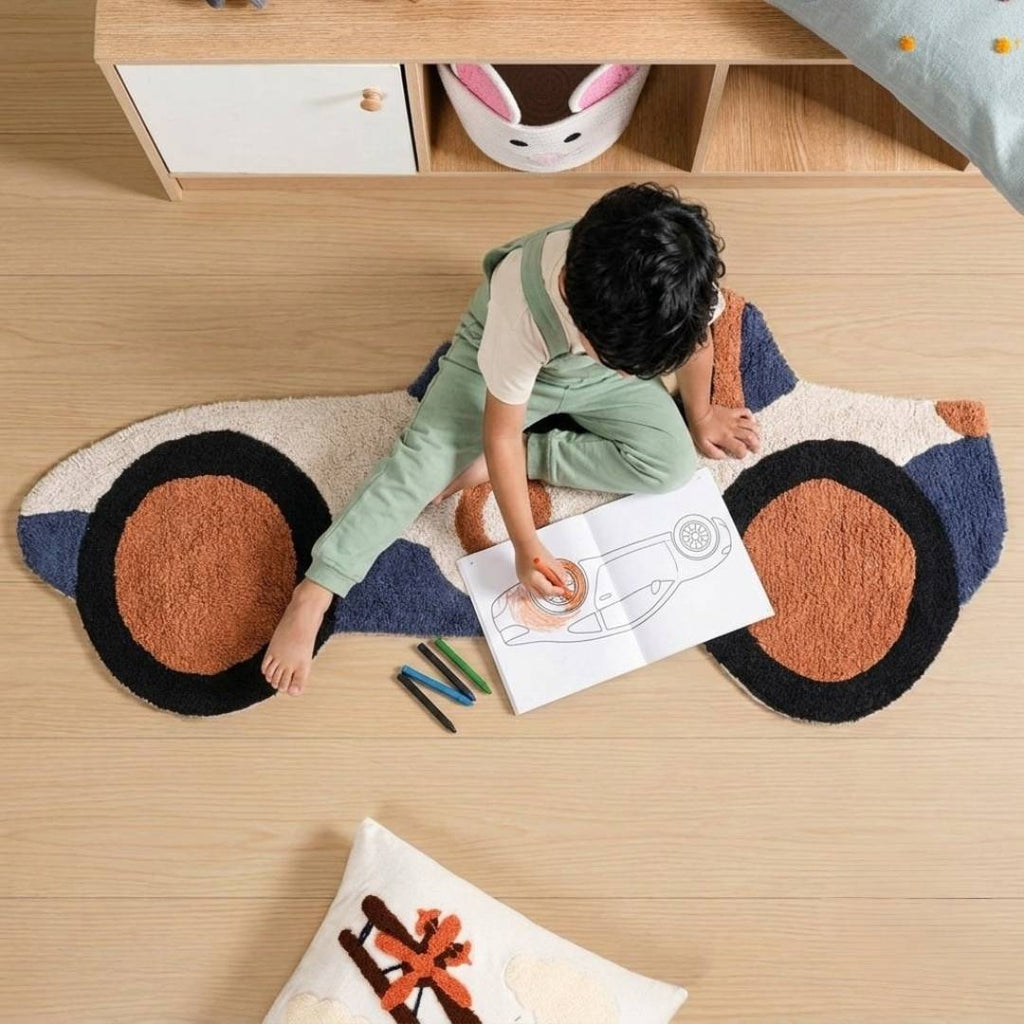 Sports Car Tufted Kids Rug 110x46cm Nestasia