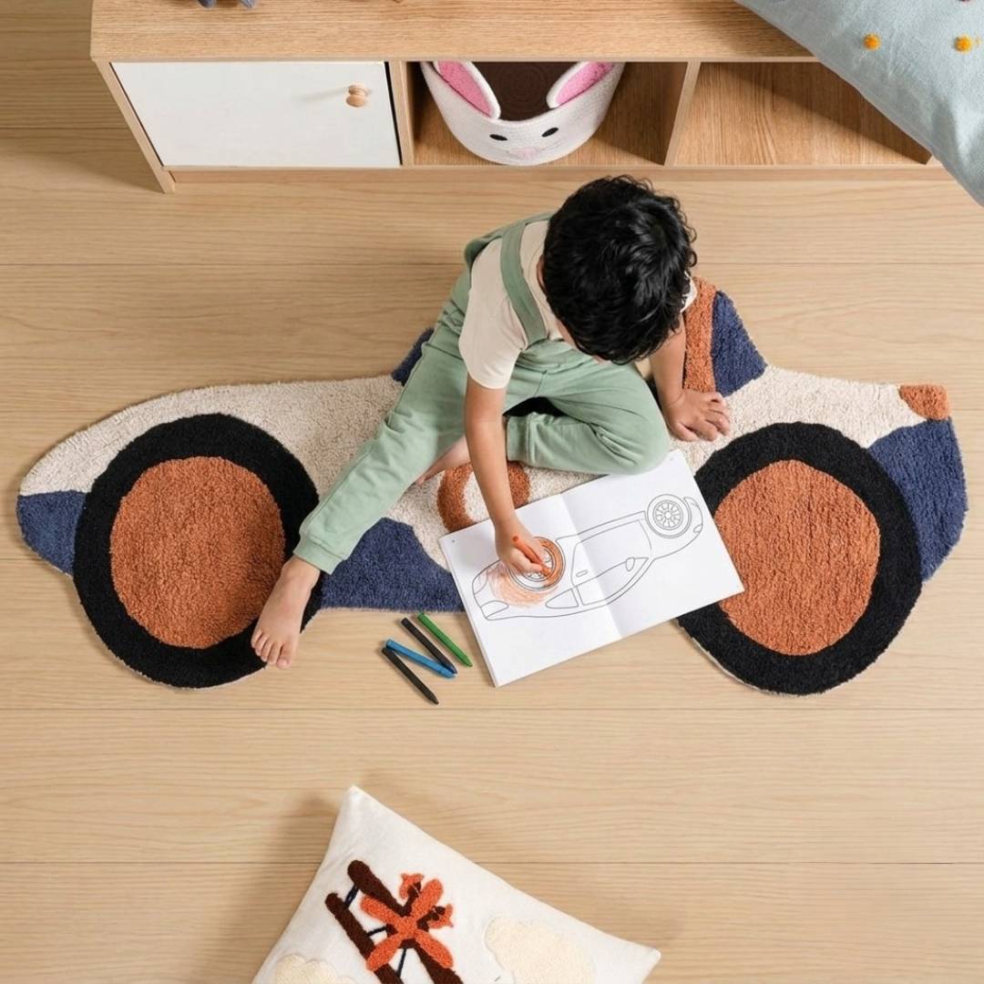 Sports Car Tufted Kids Rug 110x46cm Nestasia