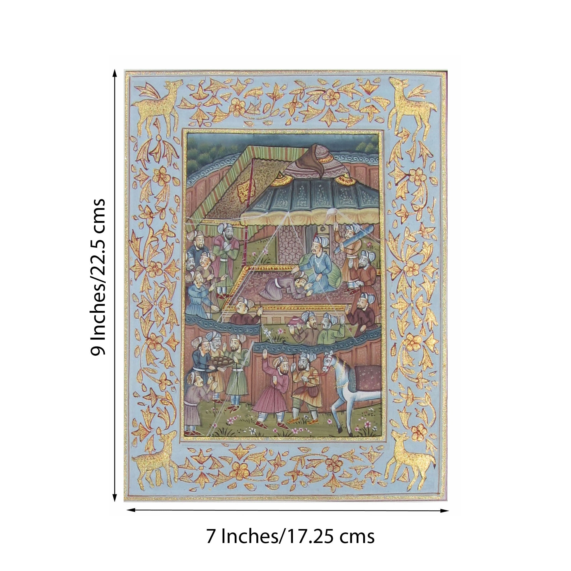 Regional Courts in Mughal India Original Art Silk Painting Kafalo