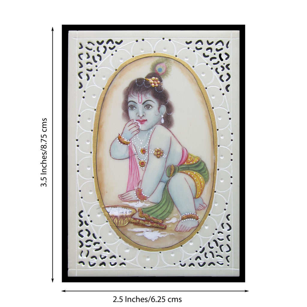 Baby Krishna Original Art Synthetic Plastic Sheet Painting Kafalo