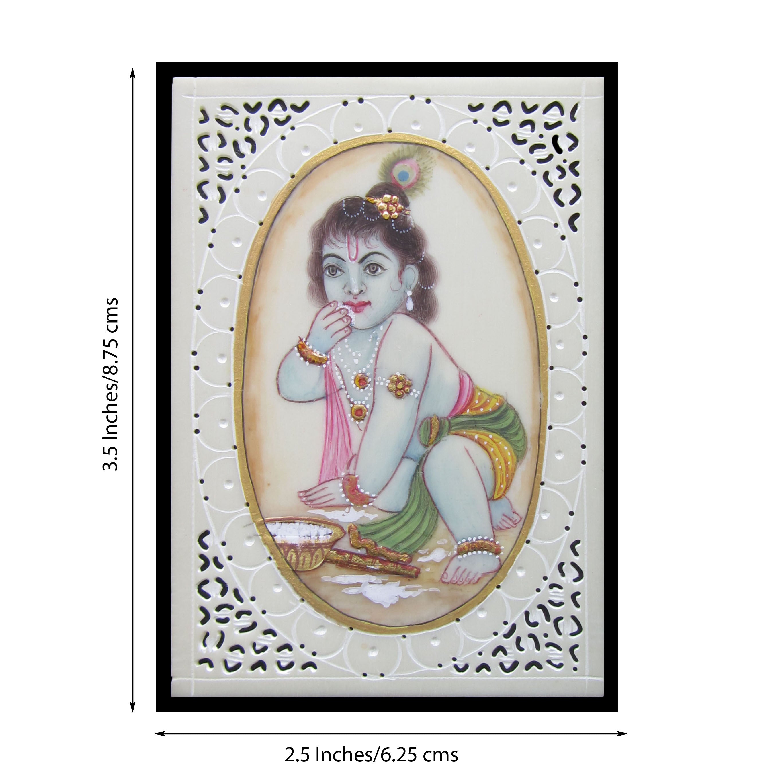 Baby Krishna Original Art Synthetic Plastic Sheet Painting Kafalo