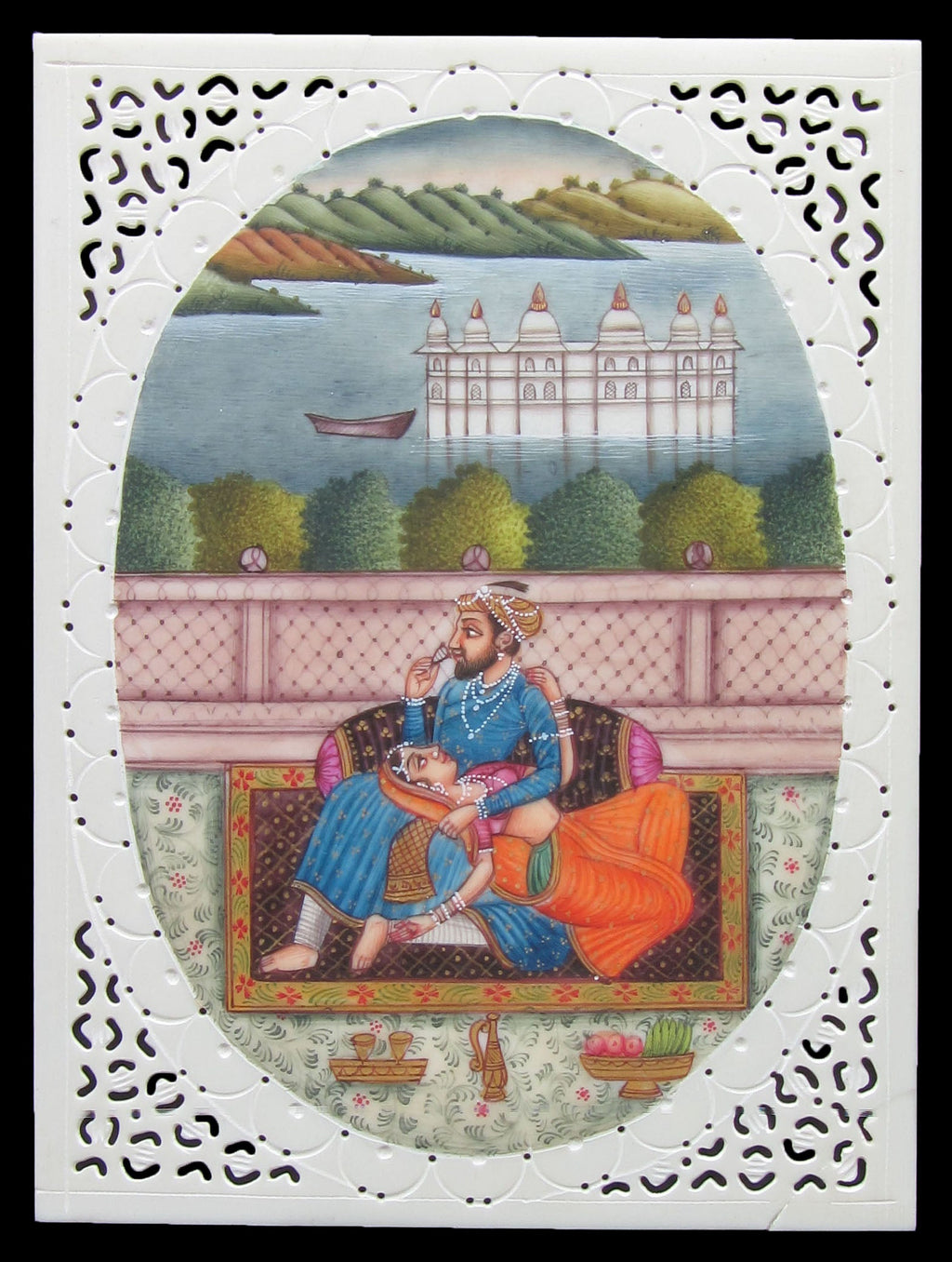 Platonic Love of Mughal Original Art Synthetic Plastic Sheet Painting Kafalo