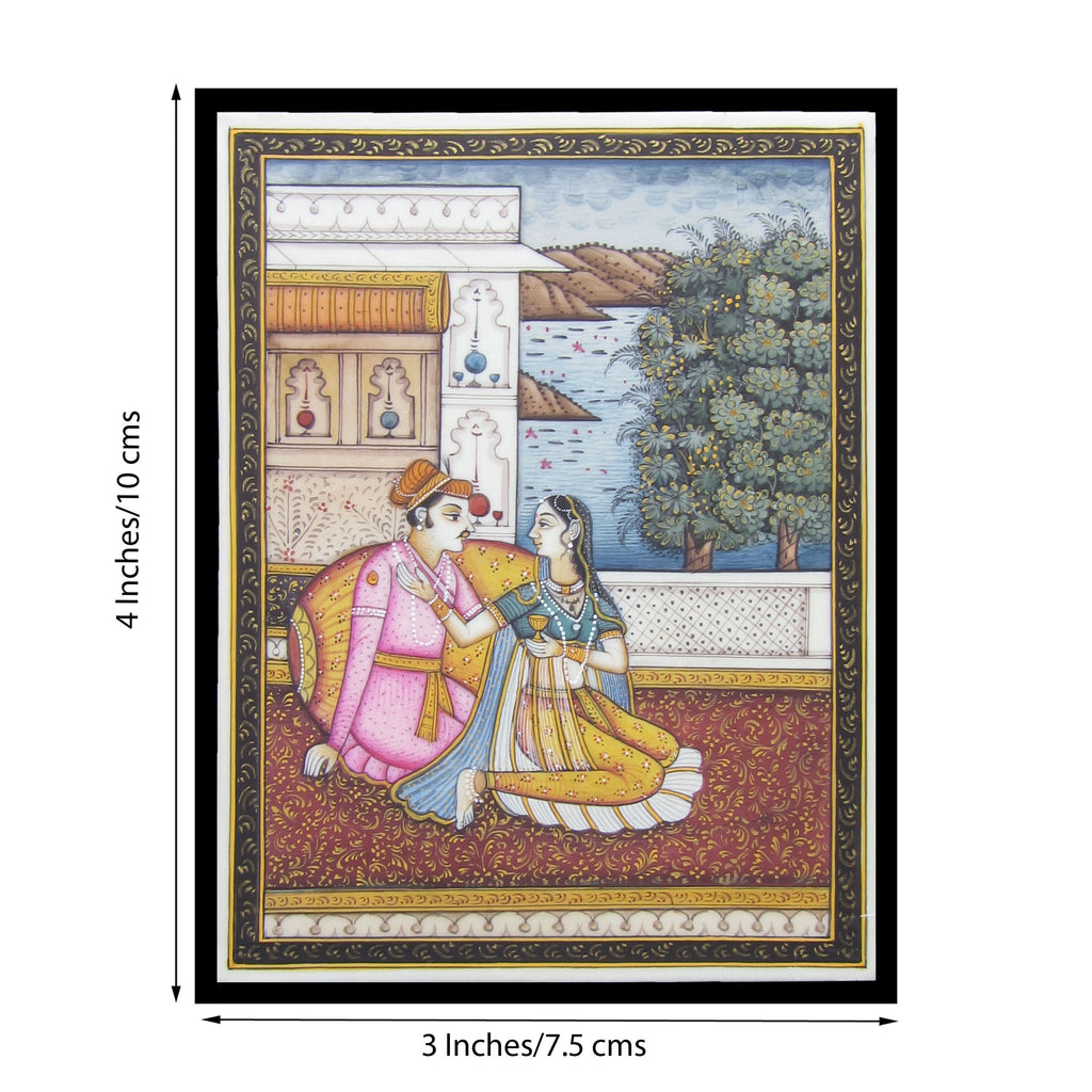 Amorous Mughal Evening Original Art Synthetic Plastic Sheet Painting Kafalo