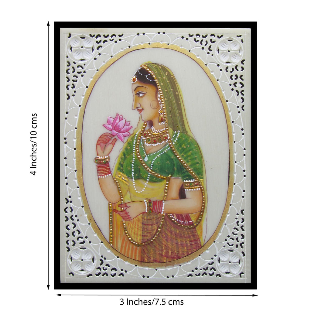 Awaiting Lady Ragini Original Art Synthetic Plastic Sheet Painting Kafalo
