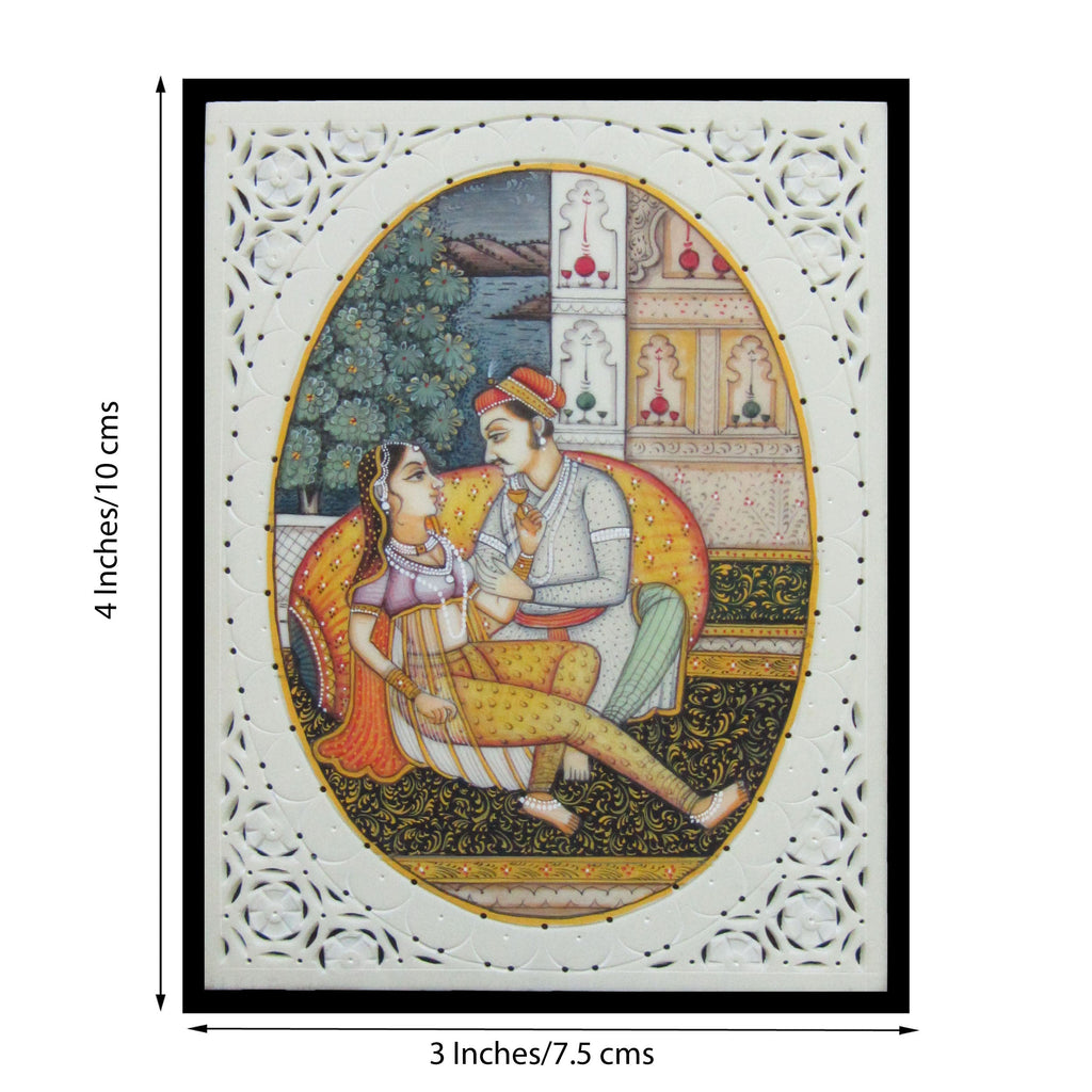 Royal Mughal Amusement Original Art Synthetic Plastic Sheet Painting Kafalo