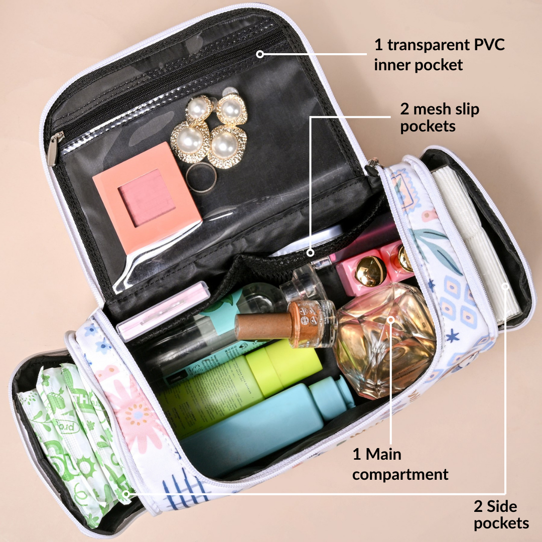 Floral Travel Organiser With Side Pockets Nestasia
