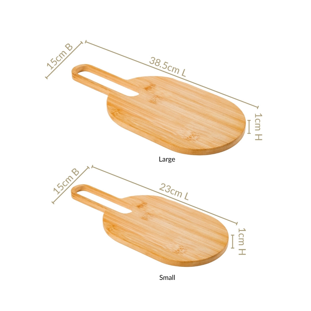Paddle Shape Bamboo Platter Set Of 2 Nestasia