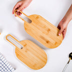 Paddle Shape Bamboo Platter Set Of 2 Nestasia