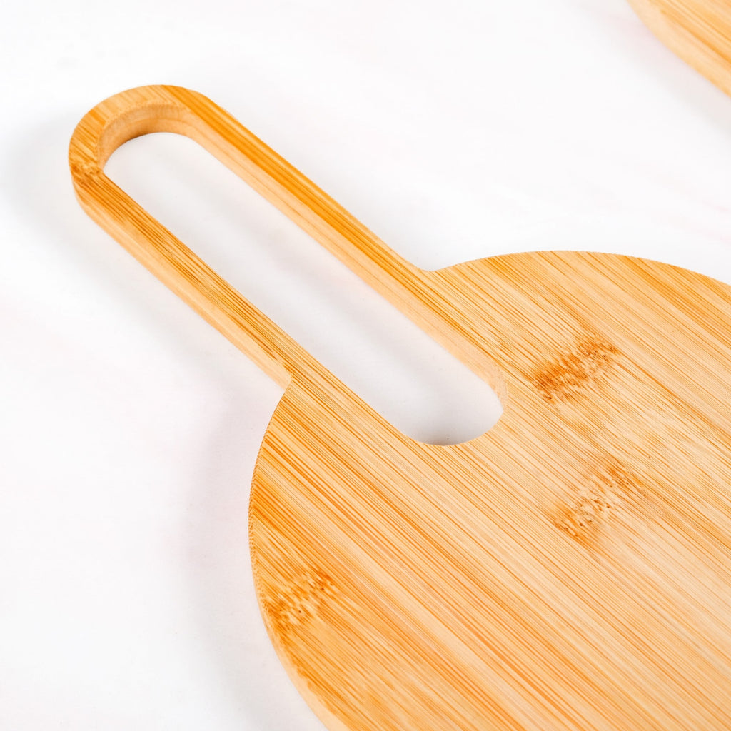 Paddle Shape Bamboo Platter Set Of 2 Nestasia
