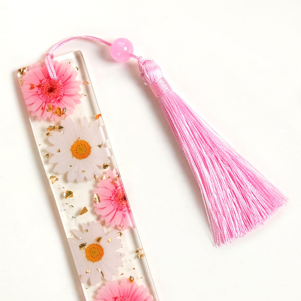 Wild Daisy Resin Bookmark With Pink Tassel Nestasia