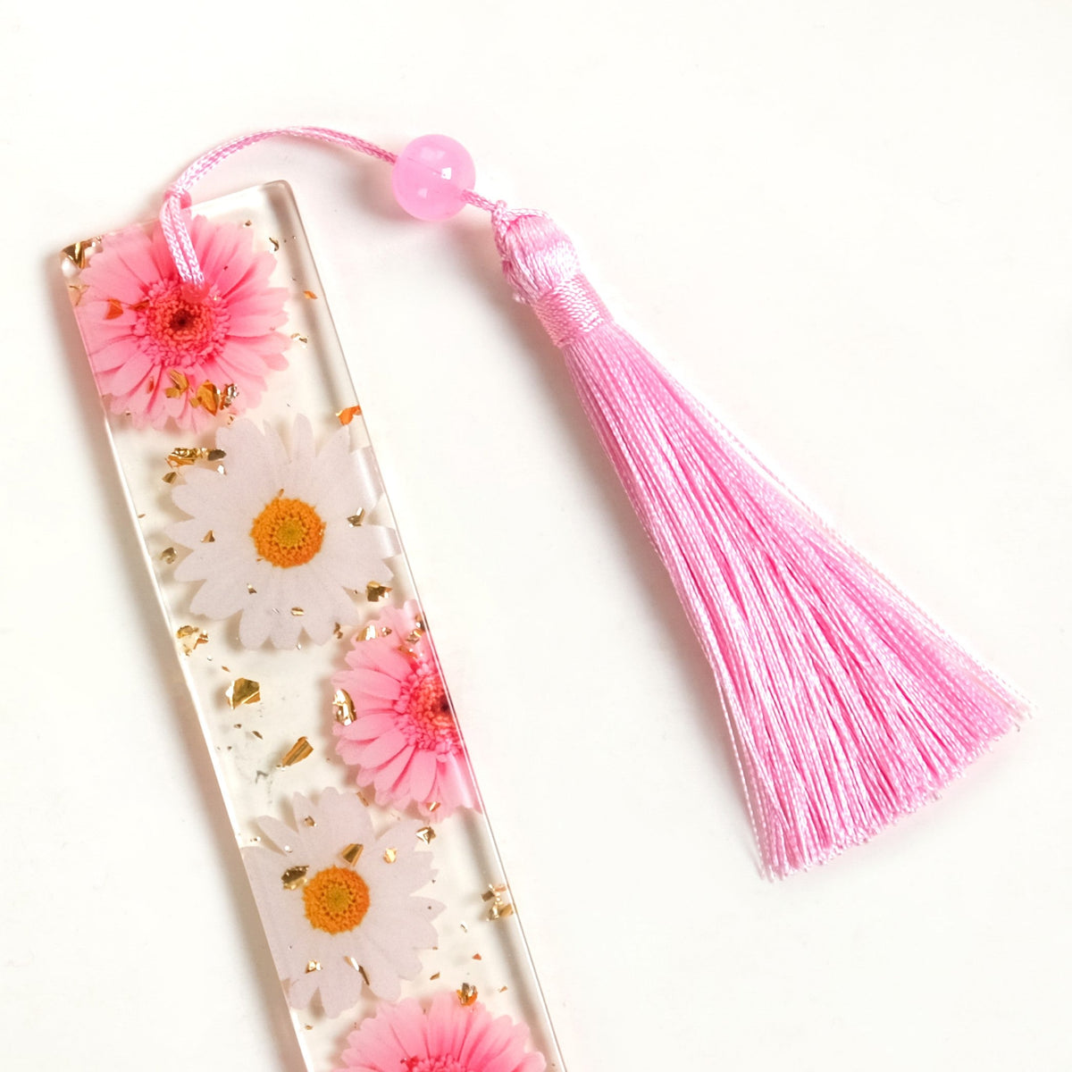 Wild Daisy Resin Bookmark With Pink Tassel Nestasia