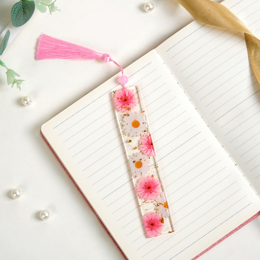 Wild Daisy Resin Bookmark With Pink Tassel Nestasia