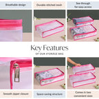 Pair Of Wardrobe Organisers With Zipper In Pink Nestasia