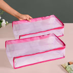 Pair Of Wardrobe Organisers With Zipper In Pink Nestasia