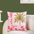 Palm And Charm Embroidered Cotton Cushion Cover 40x40cm Nestasia