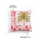 Palm And Charm Embroidered Cotton Cushion Cover 40x40cm Nestasia